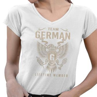 Team German Lifetime Member Name Shirts Women V-Neck T-Shirt - Thegiftio UK