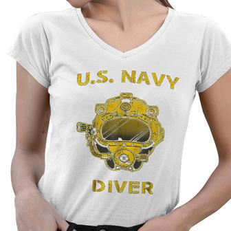 Us Navy Diver Women V-Neck T-Shirt - Thegiftio UK