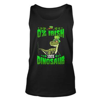 0 Irish 100 Dinosaur T-Rex Leprechaun St Patricks Day Unisex Tank Top - Seseable