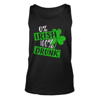 0 Irish 100 Drunk St Patrick Day Lucky Beer Lover Unisex Tank Top - Seseable
