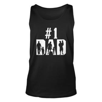 1 Dad Number One Gift For Fathers Day Men Women Tank Top Graphic Print Unisex - Thegiftio UK