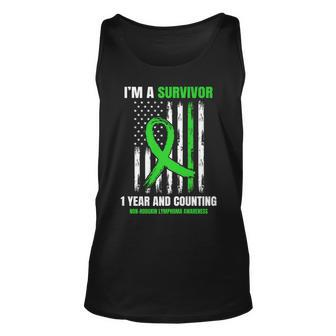 1 Year Cancer Free Non Hodgkins Lymphoma Survivor Usa Flag Unisex Tank Top - Seseable