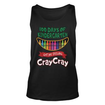 100 Days Of Kindergarten Got Me Feeling Cray Cray Unisex Tank Top - Thegiftio UK