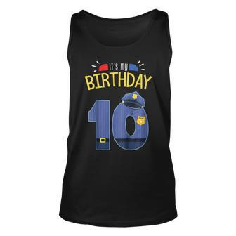 10Th Birthday 10 Year Old Police Officer Uniform Unisex Tank Top | Mazezy