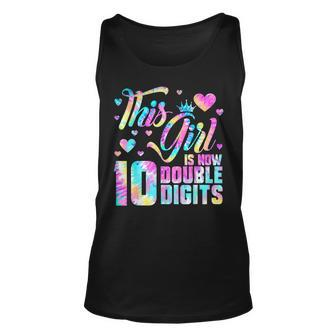 10Th Birthday This Girl Is Now 10 Double Digits Tie Dye Tank Top | Mazezy