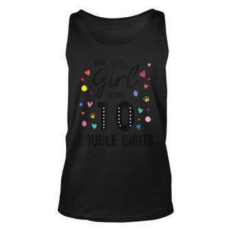 10Th Birthday This Girl Is Now 10 Double Digits Unisex Tank Top | Mazezy