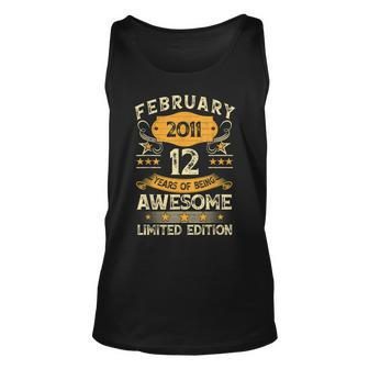12 Year Old Birthday Made In February 2011 Limited Edition Unisex Tank Top - Thegiftio UK