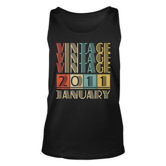 12 Year Old Gift Vintage Made In January 2011 12Th Birthday Unisex Tank Top - Thegiftio UK