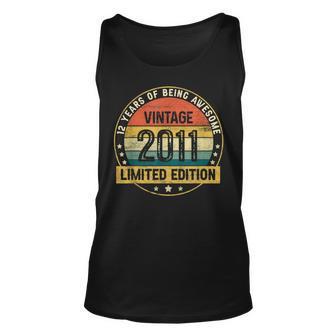12 Year Old Gifts Made In 2011 Vintage 12Th Birthday Retro Unisex Tank Top - Thegiftio UK
