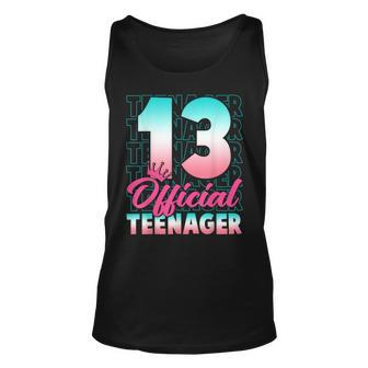 13 Official Nager 13Th Birthday Party 13 Years Old Girls Unisex Tank Top - Thegiftio UK