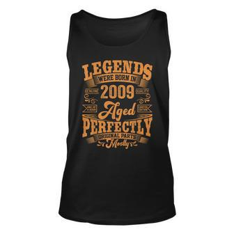 14 Year Old Gifts Legends Born In 2009 Vintage 14Th Birthday Unisex Tank Top - Seseable