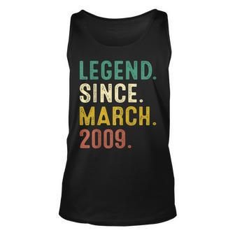 14 Years Old Gifts Legend Since March 2009 14Th Birthday Unisex Tank Top - Seseable