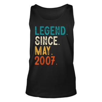 16 Year Old Legend Since May 2007 16Th Birthday Unisex Tank Top | Mazezy