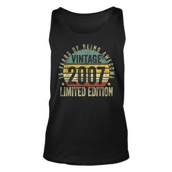 16 Year Old Vintage 2007 Limited Edition 16Th Birthday Tank Top | Mazezy