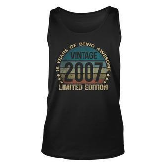 16Th Birthday 16 Year Old Limited Edition Vintage 2007 Tank Top | Mazezy