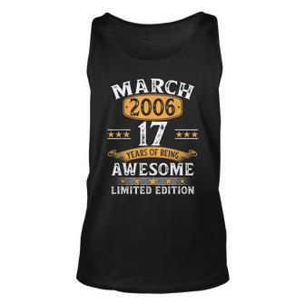 17 Geburtstag Geschenke Mann Frau Jahrgang März 2006 Tank Top - Seseable