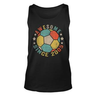 18 Year Old Awesome Since 2005 18Th Birthday Soccer Player Unisex Tank Top - Thegiftio UK