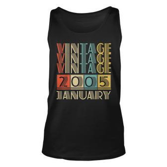 18 Year Old Gift Vintage Made In January 2005 18Th Birthday Unisex Tank Top - Thegiftio UK