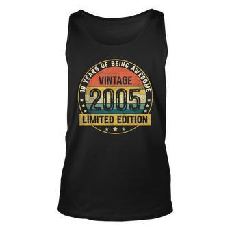 18 Year Old Gifts Made In 2005 Vintage 18Th Birthday Retro Unisex Tank Top - Thegiftio UK