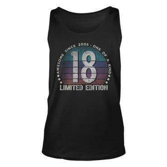 18Th Birthday 18 Year Old Gifts Vintage 2005 Limited Edition Unisex Tank Top - Thegiftio UK