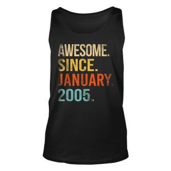 18Th Birthday Gifts 18 Year Old Awesome Since January 2005 V2 Unisex Tank Top - Thegiftio UK