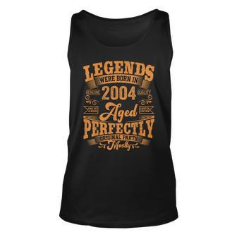 19 Year Old Gifts Legends Born In 2004 Vintage 19Th Birthday Unisex Tank Top - Seseable
