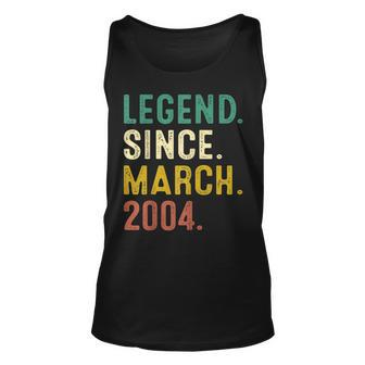 19 Years Old Gifts Legend Since March 2004 19Th Birthday Unisex Tank Top - Seseable
