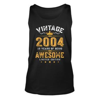 19 Years Old Vintage 2004 Limited Edition 19Th Birthday Gift V9 Unisex Tank Top - Thegiftio UK