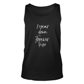 1St Anniversary Gifts For Couples 1 Year Down Forever To Go Men Women Tank Top Graphic Print Unisex - Thegiftio UK