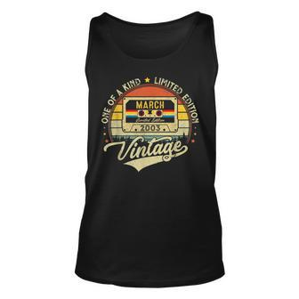 20 Years Old Birthday Gifts Vintage Awesome Since March 2003 Unisex Tank Top - Seseable
