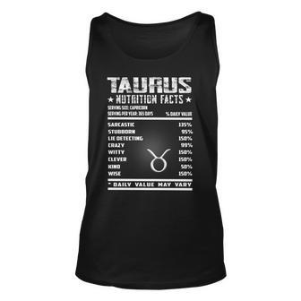 2022 Taurus Nutrition Facts Task Idea For Birthday Present Men Women Tank Top Graphic Print Unisex - Thegiftio UK