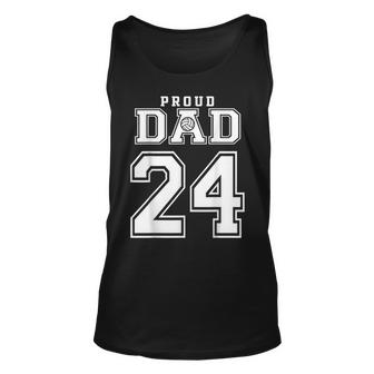 Custom Proud Volleyball Dad Number 24 Personalized For Men  Unisex Tank Top