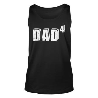 4Th Fourth Time Dad Father Of 4 Kids Baby Announcement  Unisex Tank Top