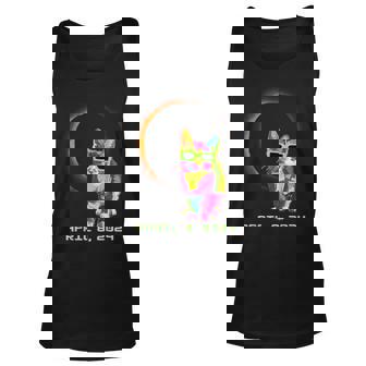 2024 Total Solar Eclipse Cat Solar Eclipse Glasses Unisex Tank Top | Mazezy