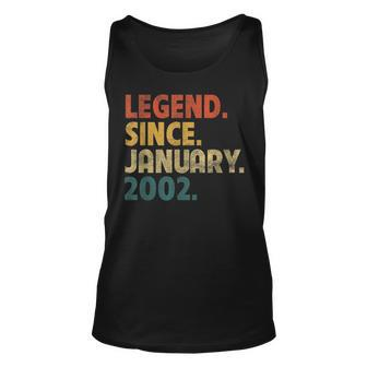 21 Year Old Gift Legend Since January 2002 21St Birthday V2 Unisex Tank Top - Seseable
