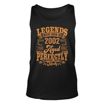 21 Year Old Gifts Legends Born In 2002 Vintage 21St Birthday Unisex Tank Top - Seseable