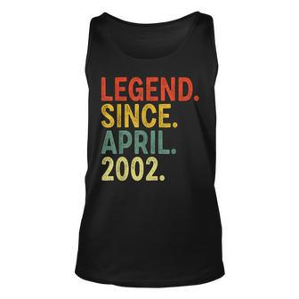 21 Year Old Legend Since April 2002 21St Birthday Unisex Tank Top | Mazezy