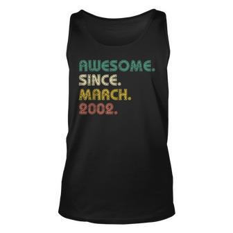 21 Years Old Gifts Legend Since March 2002 21St Birthday Unisex Tank Top - Seseable