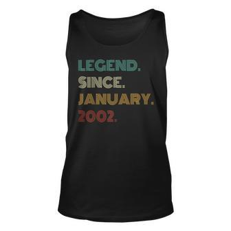 21 Years Old Legend Since January 2002 21St Birthday Unisex Tank Top | Mazezy