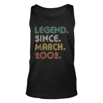 21 Years Old Legend Since March 2002 21St Birthday Gifts Unisex Tank Top - Seseable