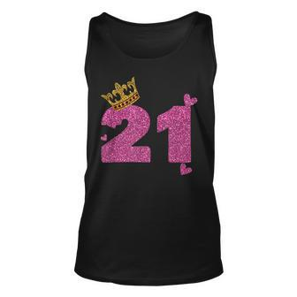 21St Birthday Crown 21 Years Old Bday Unisex Tank Top | Mazezy