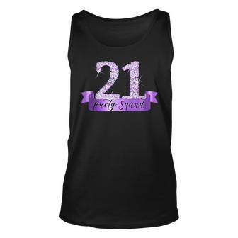21St Birthday Party Squad I Purple Group Photo Decor Outfit Unisex Tank Top | Mazezy
