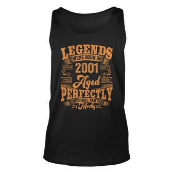 22 Year Old Gifts Legends Born In 2001 Vintage 22Nd Birthday Unisex Tank Top - Seseable
