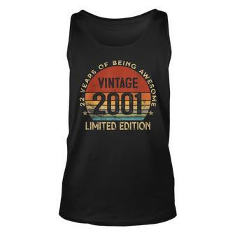 22 Years Old Vintage 2001 Limited Edition 22Nd Birthday Gift V2 Unisex Tank Top - Seseable