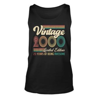 23 Years Old Vintage 2000 Limited Edition 23Rd Birthday Gift V4 Unisex Tank Top - Thegiftio UK