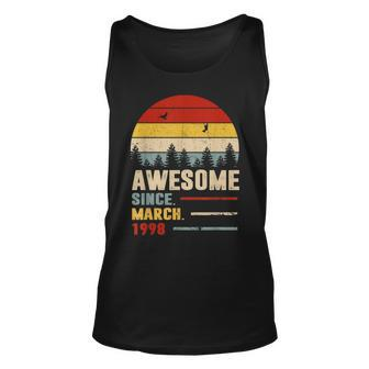 25 Years Old Funny Awesome Since March 1998 25Th Birthday Unisex Tank Top - Seseable