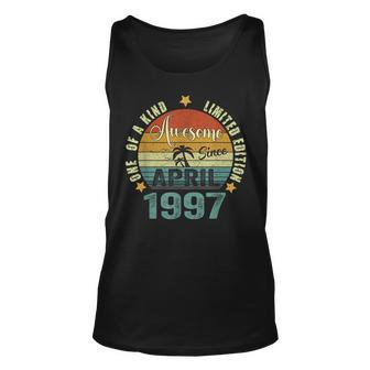 26 Year Old Vintage Awesome Since April 1997 26 Birthday Unisex Tank Top - Seseable