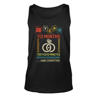 26 Years 312 Months 26Th Wedding Anniversary Couples Parents Unisex Tank Top - Thegiftio UK