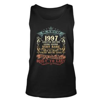 26 Years Old Gifts Decoration March 1997 26Th Birthday Unisex Tank Top - Seseable