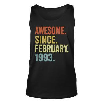 30 Year Old Gifts Vintage Retro February 1993 30Th Birthday Unisex Tank Top - Seseable